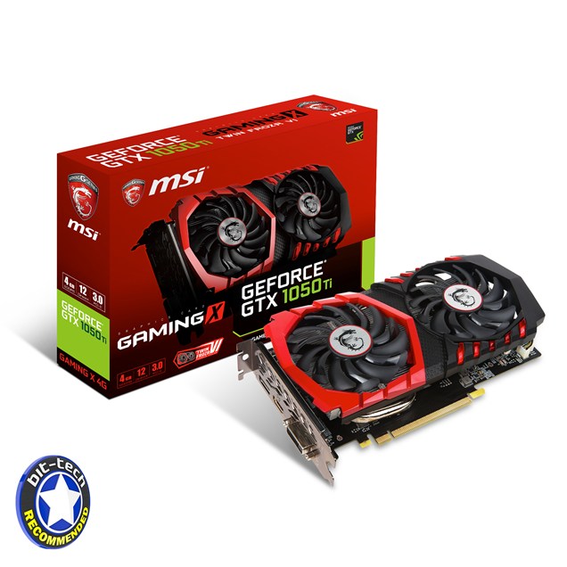 MSI GeForce GTX 1050 Ti GAMING X OC 4GB Graphics Card